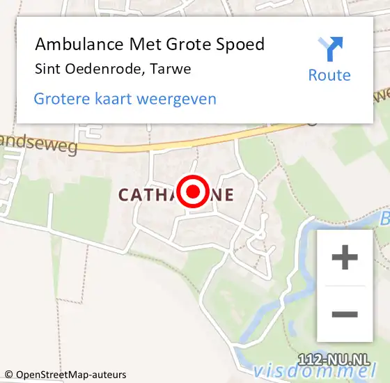 Locatie op kaart van de 112 melding: Ambulance Met Grote Spoed Naar Sint Oedenrode, Tarwe op 6 juli 2016 08:45