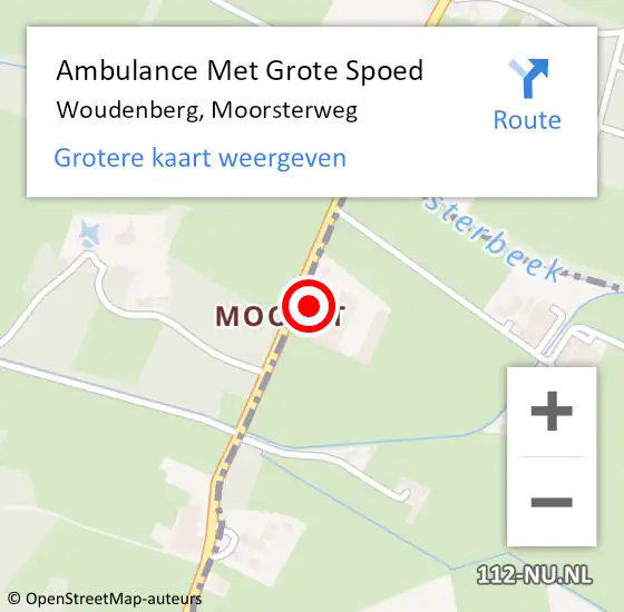 Locatie op kaart van de 112 melding: Ambulance Met Grote Spoed Naar Woudenberg, Moorsterweg op 6 juli 2016 10:51