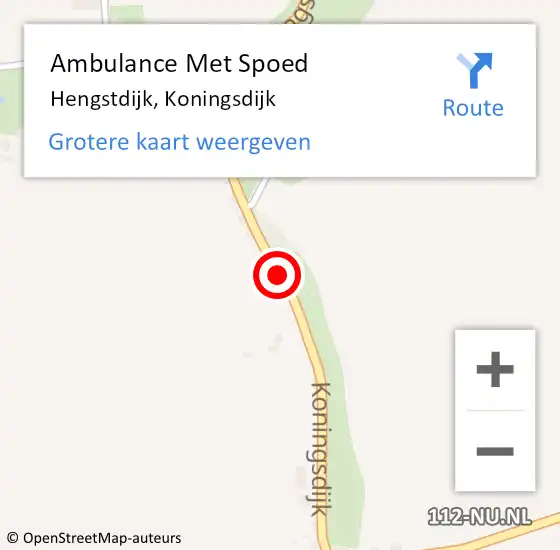 Locatie op kaart van de 112 melding: Ambulance Met Spoed Naar Hengstdijk, Koningsdijk op 6 juli 2016 11:55