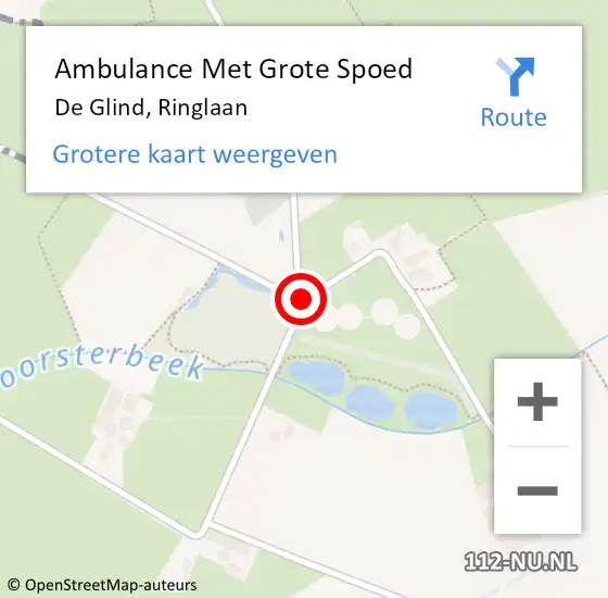 Locatie op kaart van de 112 melding: Ambulance Met Grote Spoed Naar De Glind, Ringlaan op 6 juli 2016 12:36