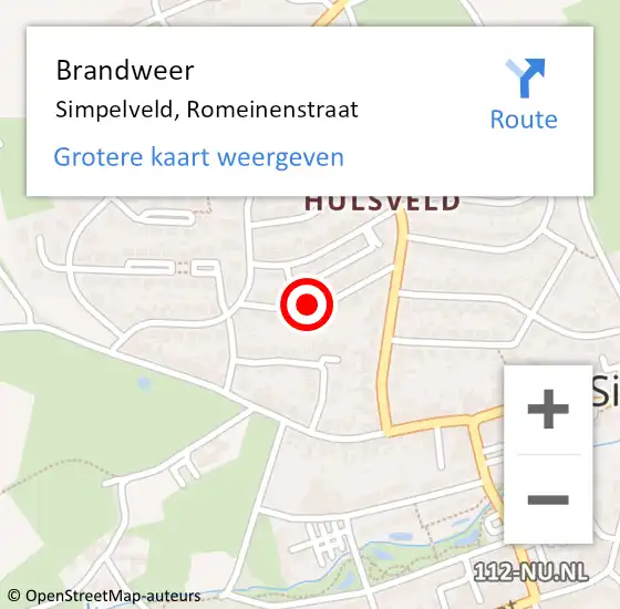 Locatie op kaart van de 112 melding: Brandweer Simpelveld, Romeinenstraat op 20 december 2013 11:44