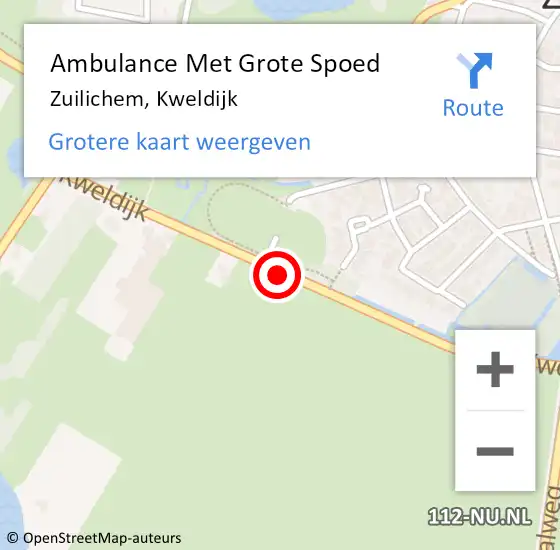 Locatie op kaart van de 112 melding: Ambulance Met Grote Spoed Naar Zuilichem, Kweldijk op 6 juli 2016 14:25