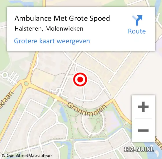 Locatie op kaart van de 112 melding: Ambulance Met Grote Spoed Naar Halsteren, Molenwieken op 6 juli 2016 14:56