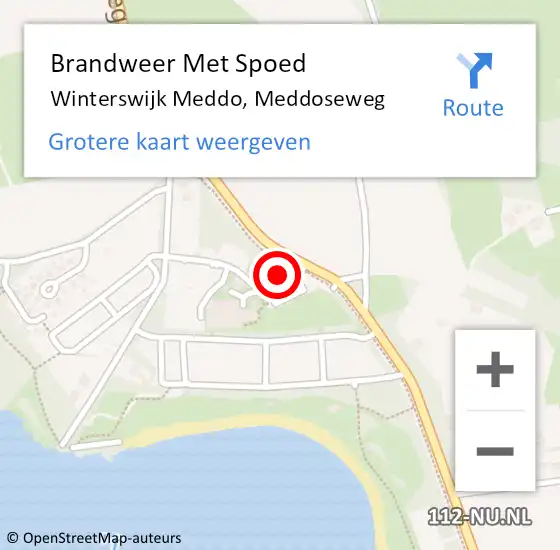 Locatie op kaart van de 112 melding: Brandweer Met Spoed Naar Winterswijk Meddo, Meddoseweg op 6 juli 2016 15:13