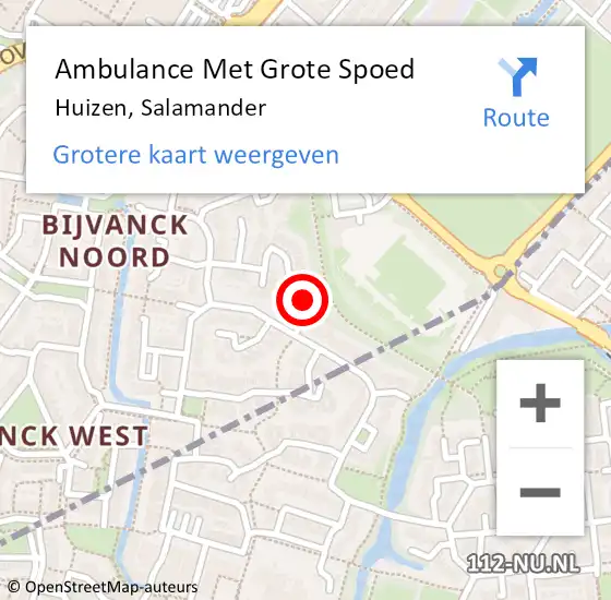 Locatie op kaart van de 112 melding: Ambulance Met Grote Spoed Naar Huizen, Salamander op 6 juli 2016 16:24