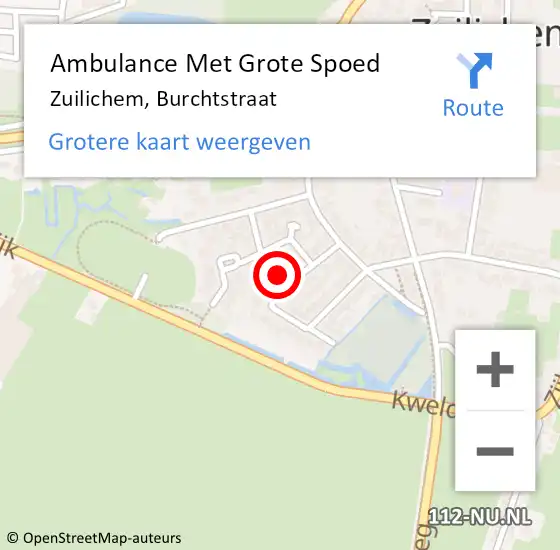 Locatie op kaart van de 112 melding: Ambulance Met Grote Spoed Naar Zuilichem, Burchtstraat op 6 juli 2016 17:44