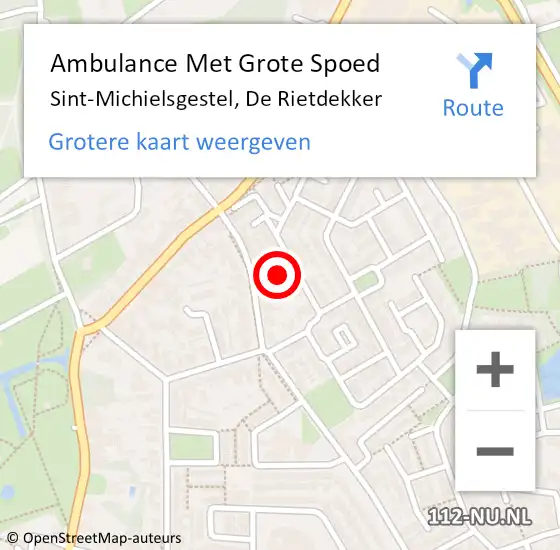 Locatie op kaart van de 112 melding: Ambulance Met Grote Spoed Naar Sint-Michielsgestel, De Rietdekker op 20 december 2013 12:10