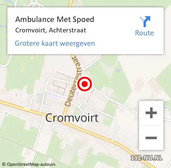Locatie op kaart van de 112 melding: Ambulance Met Spoed Naar Cromvoirt, Achterstraat op 6 juli 2016 18:56