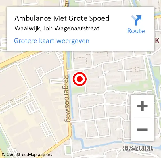 Locatie op kaart van de 112 melding: Ambulance Met Grote Spoed Naar Waalwijk, Joh Wagenaarstraat op 6 juli 2016 21:15