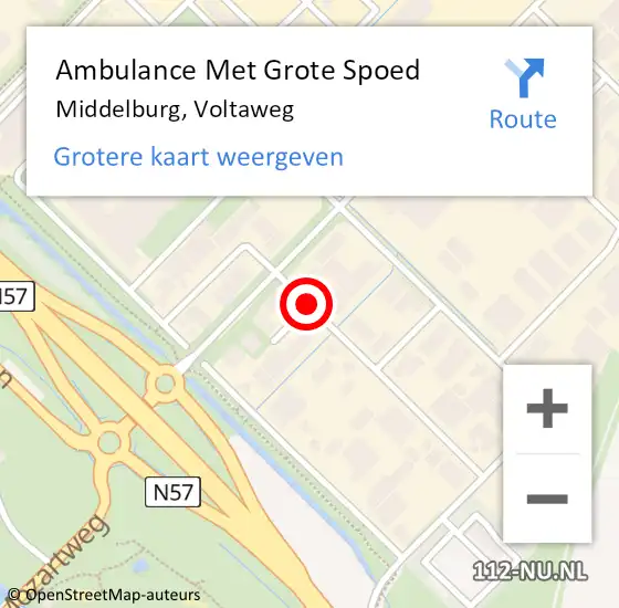 Locatie op kaart van de 112 melding: Ambulance Met Grote Spoed Naar Middelburg, Voltaweg op 20 december 2013 12:29