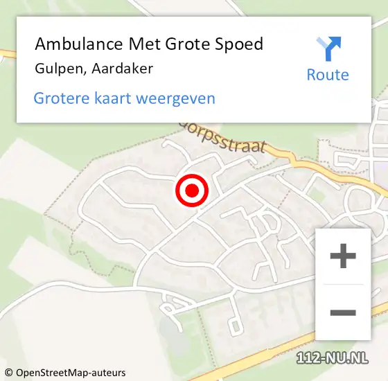 Locatie op kaart van de 112 melding: Ambulance Met Grote Spoed Naar Gulpen, Aardaker op 20 december 2013 12:30