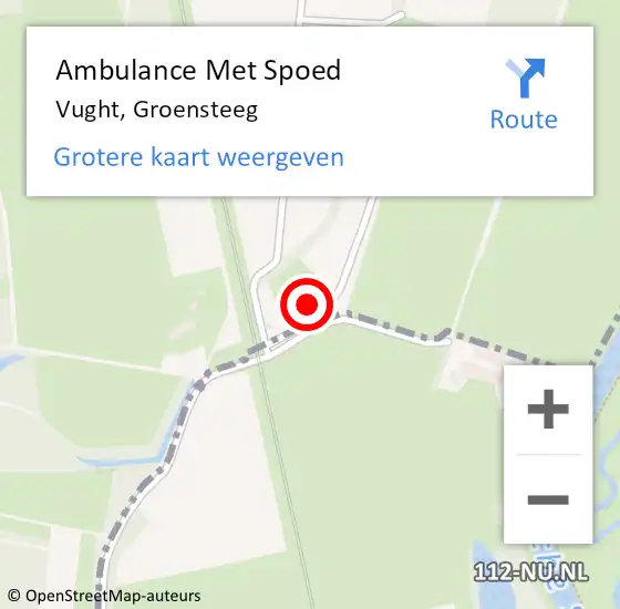 Locatie op kaart van de 112 melding: Ambulance Met Spoed Naar Vught, Groensteeg op 7 juli 2016 02:22