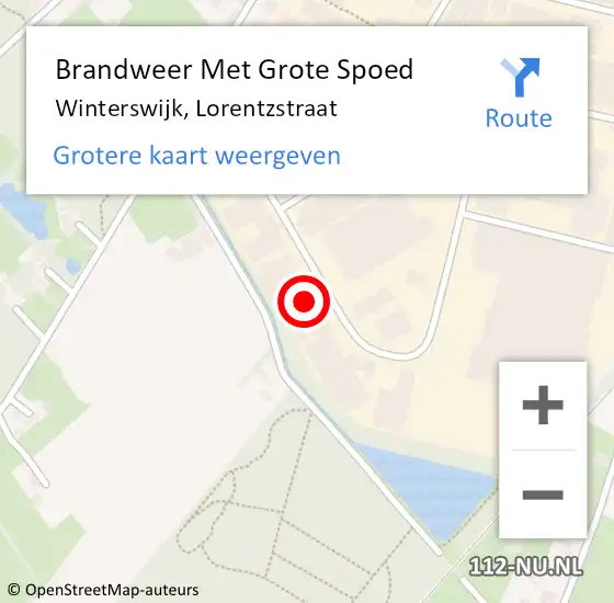 Locatie op kaart van de 112 melding: Brandweer Met Grote Spoed Naar Winterswijk, Lorentzstraat op 7 juli 2016 06:02