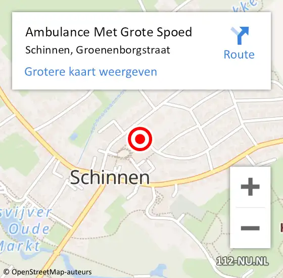 Locatie op kaart van de 112 melding: Ambulance Met Grote Spoed Naar Schinnen, Groenenborgstraat op 20 december 2013 12:42