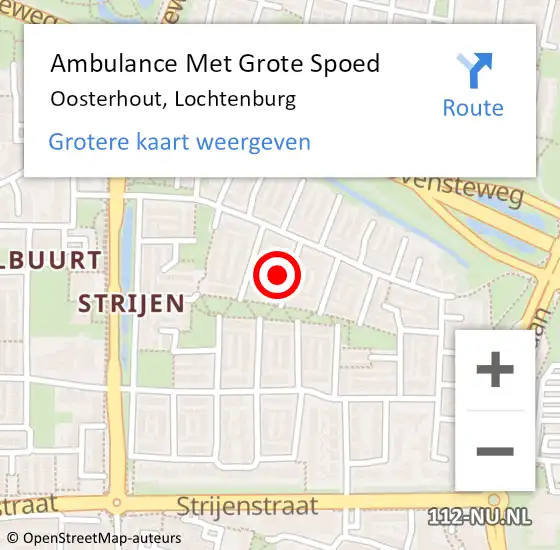 Locatie op kaart van de 112 melding: Ambulance Met Grote Spoed Naar Oosterhout, Lochtenburg op 7 juli 2016 08:58