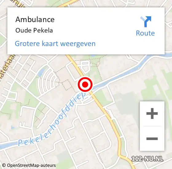 Locatie op kaart van de 112 melding: Ambulance Oude Pekela op 20 december 2013 12:50
