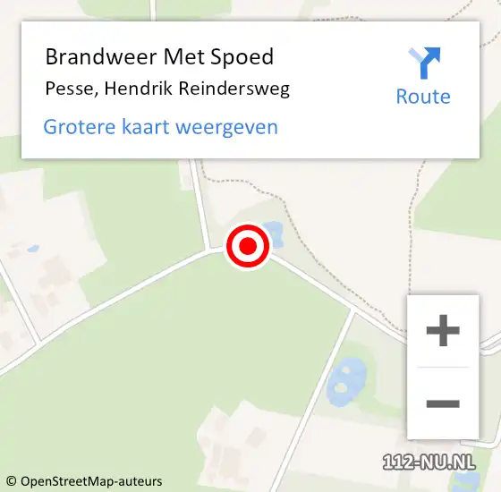 Locatie op kaart van de 112 melding: Brandweer Met Spoed Naar Pesse, Hendrik Reindersweg op 6 september 2013 15:36