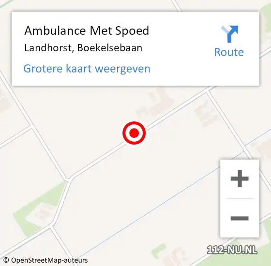 Locatie op kaart van de 112 melding: Ambulance Met Spoed Naar Landhorst, Boekelsebaan op 7 juli 2016 14:55