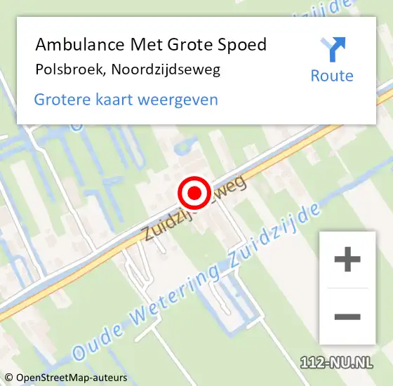 Locatie op kaart van de 112 melding: Ambulance Met Grote Spoed Naar Polsbroek, Noordzijdseweg op 20 december 2013 13:15