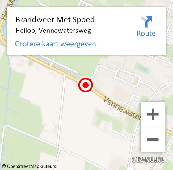 Locatie op kaart van de 112 melding: Brandweer Met Spoed Naar Heiloo, Vennewatersweg op 20 december 2013 13:16