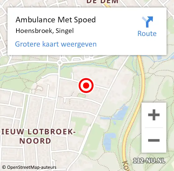 Locatie op kaart van de 112 melding: Ambulance Met Spoed Naar Hoensbroek, Singel op 20 december 2013 13:19