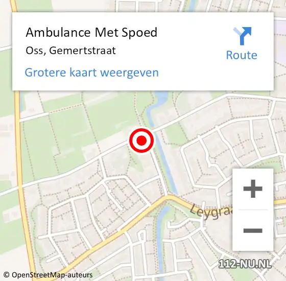 Locatie op kaart van de 112 melding: Ambulance Met Spoed Naar Oss, Gemertstraat op 7 juli 2016 20:11