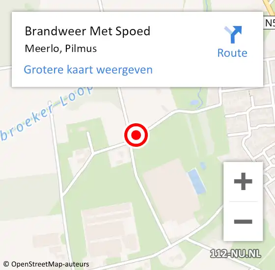 Locatie op kaart van de 112 melding: Brandweer Met Spoed Naar Meerlo, Pilmus op 8 juli 2016 00:18