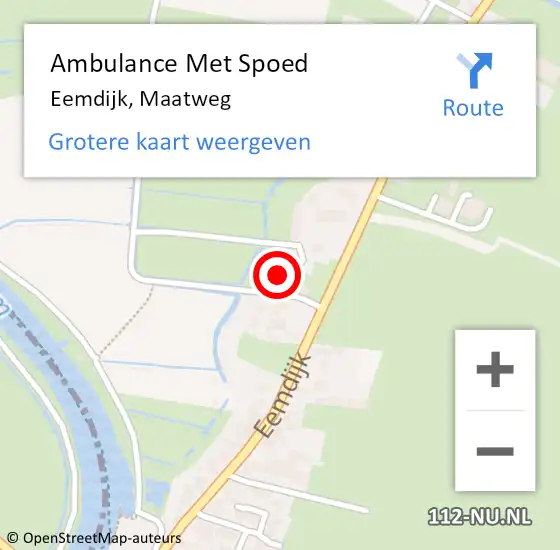 Locatie op kaart van de 112 melding: Ambulance Met Spoed Naar Eemdijk, Maatweg op 8 juli 2016 01:29