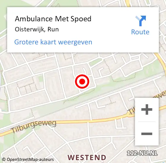 Locatie op kaart van de 112 melding: Ambulance Met Spoed Naar Oisterwijk, Run op 8 juli 2016 05:52