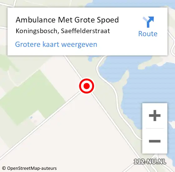 Locatie op kaart van de 112 melding: Ambulance Met Grote Spoed Naar Koningsbosch, Saeffelderstraat op 8 juli 2016 07:11