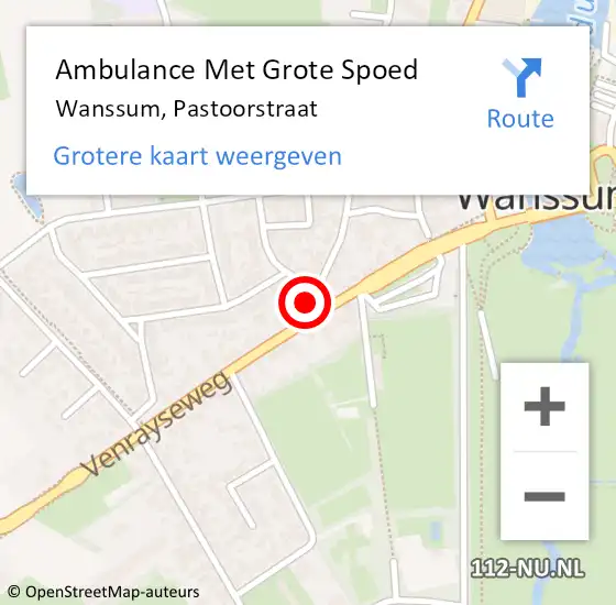 Locatie op kaart van de 112 melding: Ambulance Met Grote Spoed Naar Wanssum, Pastoorstraat op 8 juli 2016 07:45