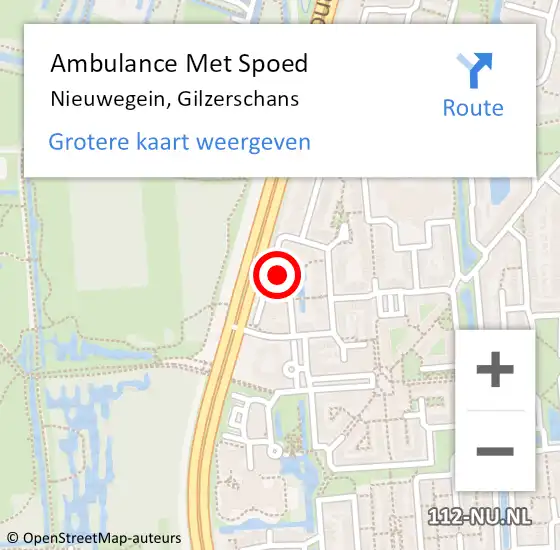 Locatie op kaart van de 112 melding: Ambulance Met Spoed Naar Nieuwegein, Gilzerschans op 8 juli 2016 09:31