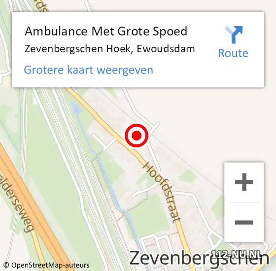 Locatie op kaart van de 112 melding: Ambulance Met Grote Spoed Naar Zevenbergschen Hoek, Ewoudsdam op 8 juli 2016 09:46