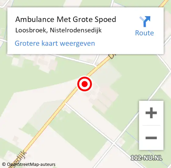 Locatie op kaart van de 112 melding: Ambulance Met Grote Spoed Naar Loosbroek, Nistelrodensedijk op 8 juli 2016 11:29