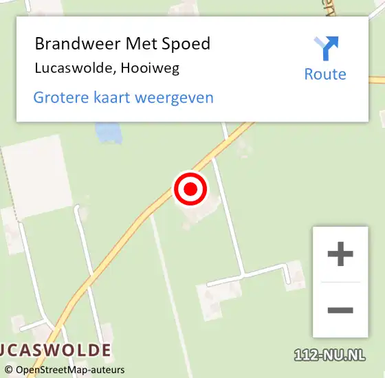 Locatie op kaart van de 112 melding: Brandweer Met Spoed Naar Lucaswolde, Hooiweg op 8 juli 2016 11:58