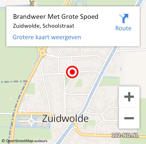 Locatie op kaart van de 112 melding: Brandweer Met Grote Spoed Naar Zuidwolde, Schoolstraat op 8 juli 2016 12:14