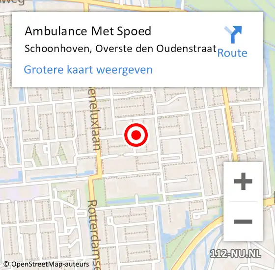 Locatie op kaart van de 112 melding: Ambulance Met Spoed Naar Schoonhoven, Overste den Oudenstraat op 8 juli 2016 13:05