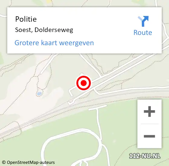 Locatie op kaart van de 112 melding: Politie Soest, Dolderseweg op 8 juli 2016 13:22