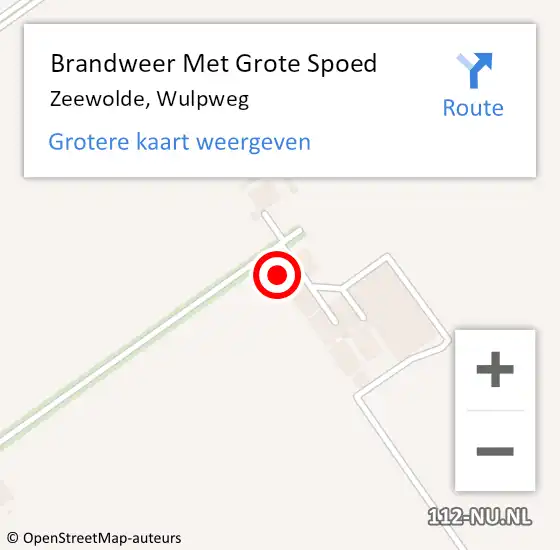 Locatie op kaart van de 112 melding: Brandweer Met Grote Spoed Naar Zeewolde, Wulpweg op 8 juli 2016 13:48