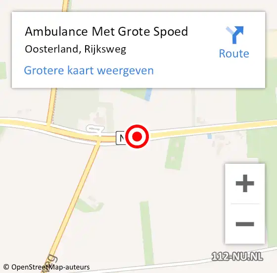 Locatie op kaart van de 112 melding: Ambulance Met Grote Spoed Naar Oosterland, N59 op 8 juli 2016 14:08