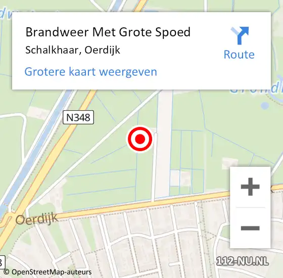 Locatie op kaart van de 112 melding: Brandweer Met Grote Spoed Naar Schalkhaar, Oerdijk op 20 december 2013 14:35