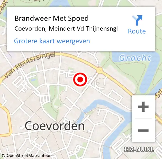 Locatie op kaart van de 112 melding: Brandweer Met Spoed Naar Coevorden, Meindert Vd Thijnensngl op 8 juli 2016 17:55