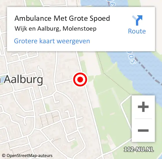 Locatie op kaart van de 112 melding: Ambulance Met Grote Spoed Naar Wijk en Aalburg, Molenstoep op 8 juli 2016 18:42