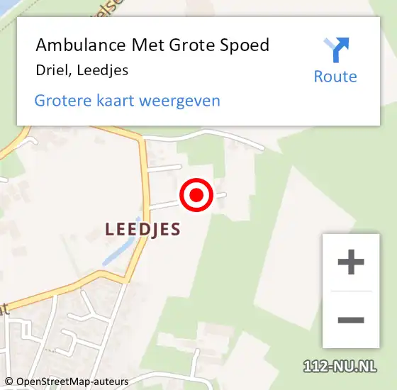 Locatie op kaart van de 112 melding: Ambulance Met Grote Spoed Naar Driel, Leedjes op 8 juli 2016 21:11
