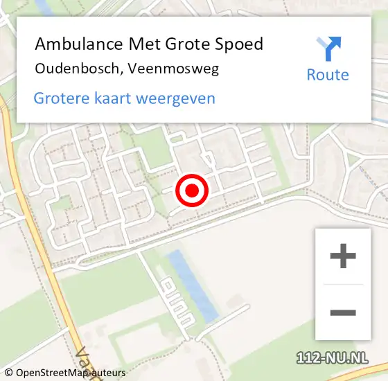 Locatie op kaart van de 112 melding: Ambulance Met Grote Spoed Naar Oudenbosch, Veenmosweg op 9 juli 2016 03:20