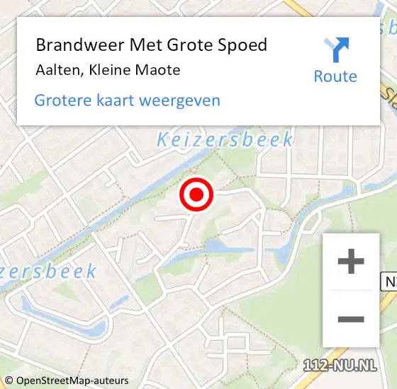 Locatie op kaart van de 112 melding: Brandweer Met Grote Spoed Naar Aalten, Kleine Maote op 9 juli 2016 05:54