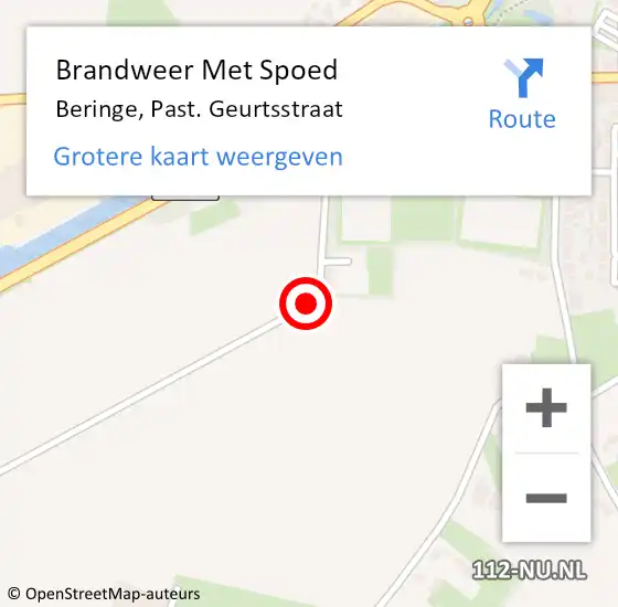 Locatie op kaart van de 112 melding: Brandweer Met Spoed Naar Beringe, Past. Geurtsstraat op 9 juli 2016 06:08