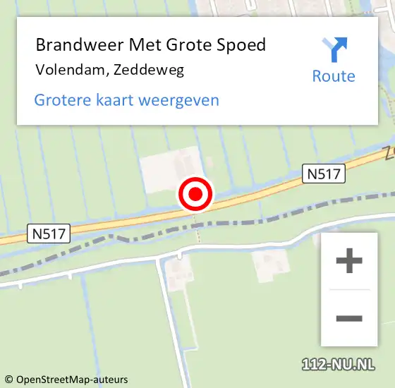 Locatie op kaart van de 112 melding: Brandweer Met Grote Spoed Naar Volendam, Zeddeweg op 20 december 2013 15:35