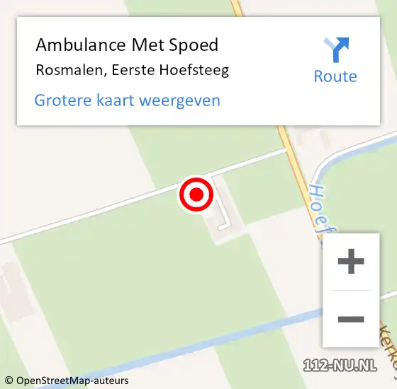 Locatie op kaart van de 112 melding: Ambulance Met Spoed Naar Rosmalen, Eerste Hoefsteeg op 9 juli 2016 12:03