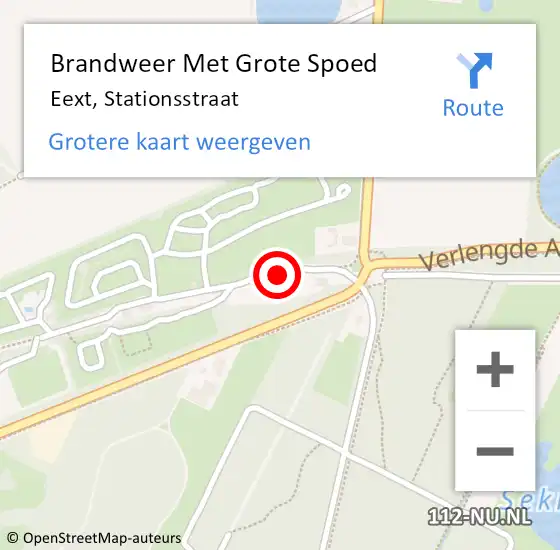 Locatie op kaart van de 112 melding: Brandweer Met Grote Spoed Naar Eext, Stationsstraat op 9 juli 2016 12:30